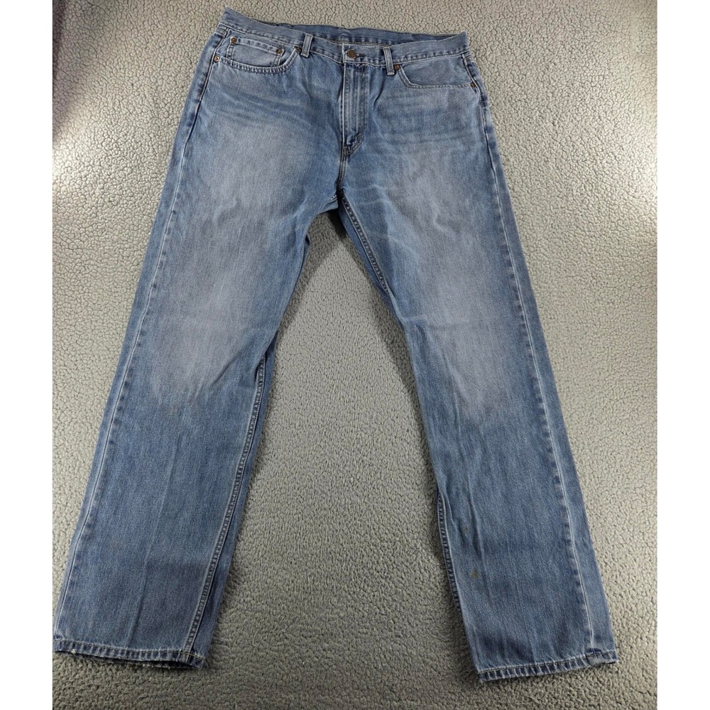 Levis‎ 505 Jeans Mens 38x34 Blue Regular Fit Straight Leg Classic Denim Western